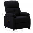 Massage Recliner Chair Black Fabric