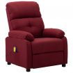 Massage Recliner Chair Wine Red Fabric