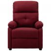 Massage Recliner Chair Wine Red Fabric