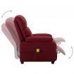 Massage Recliner Chair Wine Red Fabric