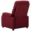 Massage Recliner Chair Wine Red Fabric
