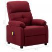Massage Recliner Chair Wine Red Fabric