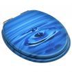 WC Toilet Seats with Soft Close Lid 2 pcs MDF Blue Water Drop Design