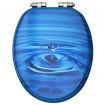 WC Toilet Seats with Soft Close Lid 2 pcs MDF Blue Water Drop Design