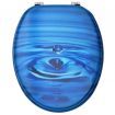 WC Toilet Seats with Lid 2 pcs MDF Blue Water Drop Design