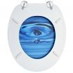 WC Toilet Seats with Lid 2 pcs MDF Blue Water Drop Design