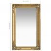 Wall Mirror Baroque Style 50x80 cm Gold