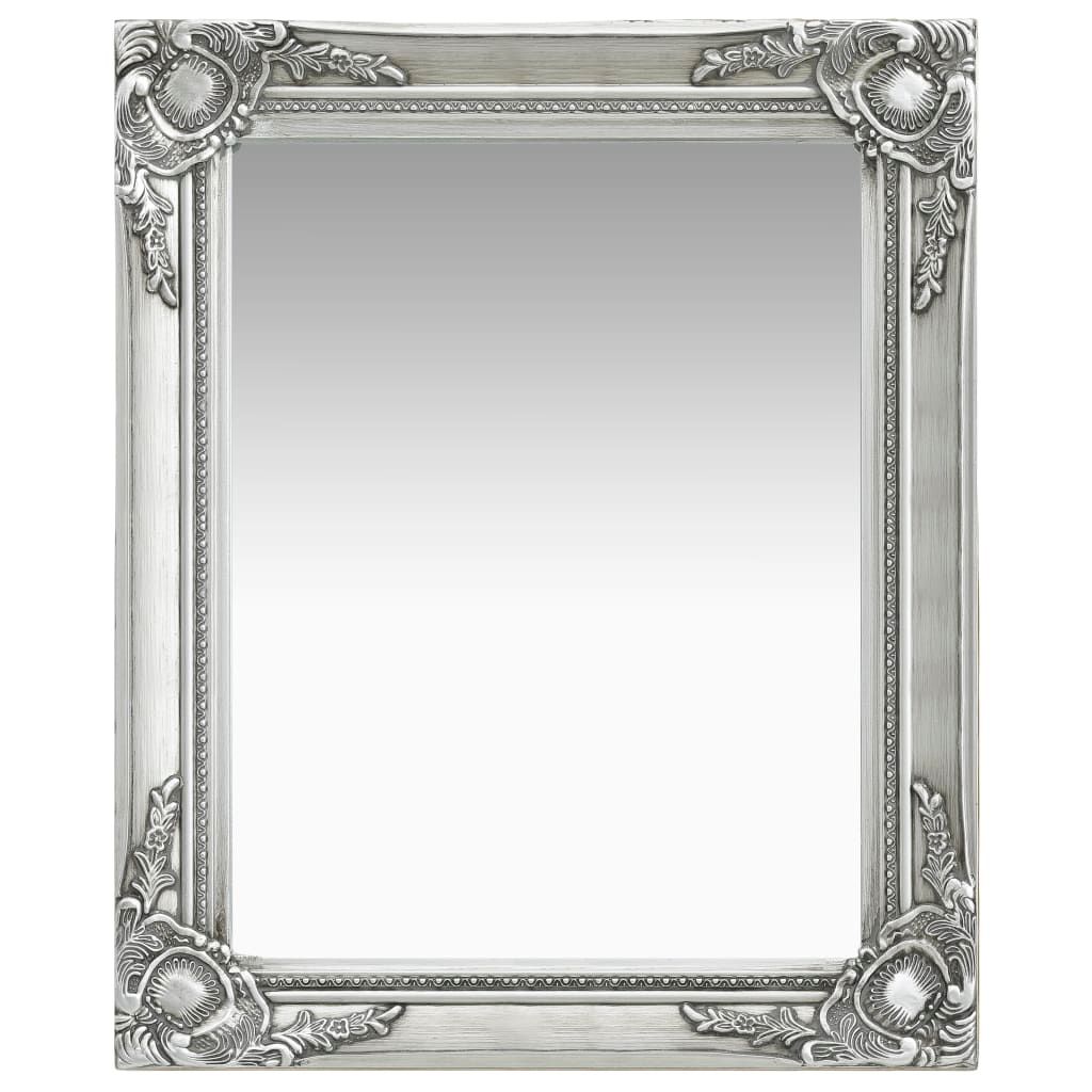 Wall Mirror Baroque Style 50x60 cm Silver