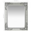 Wall Mirror Baroque Style 50x60 cm Silver