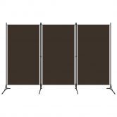3-Panel Room Divider Brown 260x180 cm