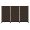 3-Panel Room Divider Brown 260x180 cm