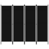 4-Panel Room Divider Black 200x180 cm