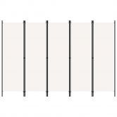 5-Panel Room Divider White 250x180 cm