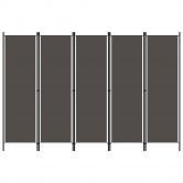5-Panel Room Divider Anthracite 250x180 cm