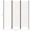 3-Panel Room Divider White 150x180 cm