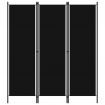 3-Panel Room Divider Black 150x180 cm