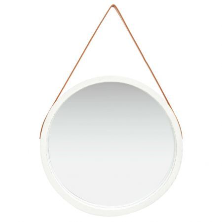 Wall Mirror with Strap 60 cm White Wall Mirror with Strap 60 cm White
