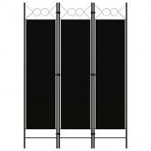 3-Panel Room Divider Black 120x180 cm