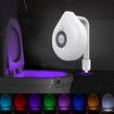 LED Toilet Seat Night Light Motion Sensor 8 Colors Changeable Lamp AAA Battery Powered