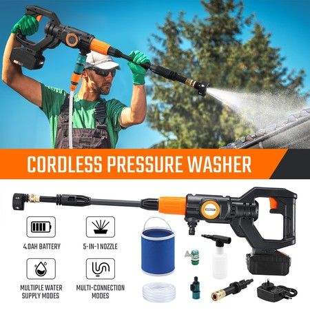 20V 4Ah Cordless High Pressure Washer Portable 20V Electric Cleaner ...