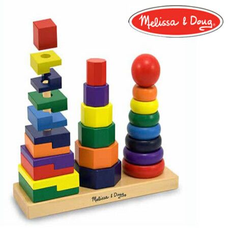 melissa and doug wooden geometric stacker
