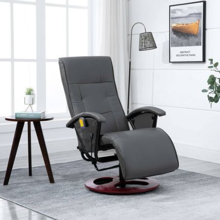 Massage Chair Grey Faux Leather Crazy, Inexpensive Faux Leather Chairs