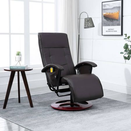 Massage Chair Brown Faux Leather Massage Chair Brown Faux Leather