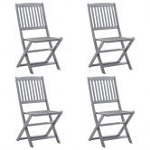 Folding Outdoor Chairs 4 pcs Solid Acacia Wood