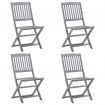 Folding Outdoor Chairs 4 pcs Solid Acacia Wood