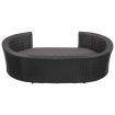 Dog Bed with Cushion Black 90x60 cm Poly Rattan