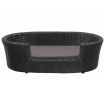 Dog Bed with Cushion Black 70x50 cm Poly Rattan