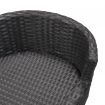 Dog Bed with Cushion Black 70x50 cm Poly Rattan