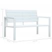 Garden Bench 120 cm HDPE White Wood Look