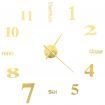 3D Wall Clock Modern Design 100 cm XXL Gold