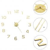 3D Wall Clock Modern Design 100 cm XXL Gold