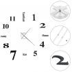 3D Wall Clock Modern Design 100 cm XXL Black