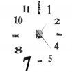 3D Wall Clock Modern Design 100 cm XXL Black