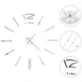 3D Wall Clock Modern Design 100 cm XXL Silver