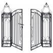 Ornamental Garden Gate Wrought Iron 122x20.5x100 cm