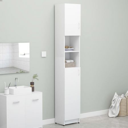 Bathroom Cabinet White 32x25.5x190 cm Chipboard