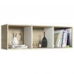 Book Cabinet/TV Cabinet White and Sonoma Oak 36x30x114 cm