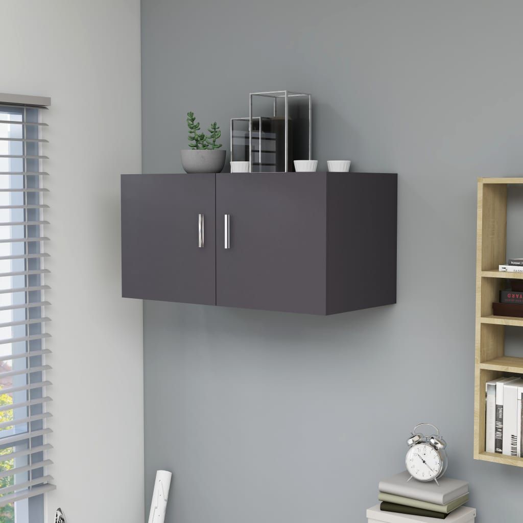 Wall Mounted Cabinet Grey 80x39x40 cm Chipboard