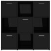 Book Cabinet High Gloss Black 90x30x90 cm Chipboard