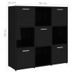 Book Cabinet High Gloss Black 90x30x90 cm Chipboard