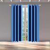 2x Blockout Curtain 3 Layers Eyelet Pure Fabric Room Darkening 140x213cm Blue