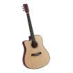 BoPeep 38 Inch Wooden Folk Acoustic Guitar Classical Cutaway Steel String w/ Bag