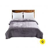 DreamZ 320GSM 220x240cm Ultra Soft Mink Blanket Warm Throw in Silver Colour