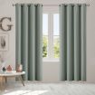 2x Blockout Curtains Panels 3 Layers Eyelet Room Darkening 140x230cm Grey