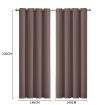 2x Blockout Curtains Panels 3 Layers Eyelet Room Darkening 140x230cm Taupe