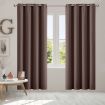 2x Blockout Curtains Panels 3 Layers Eyelet Room Darkening 140x230cm Taupe